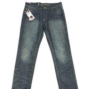 CULTURE Mens 5 Pocket Black Skinny Straight Leg Stretch Denim Jeans Size 32x30